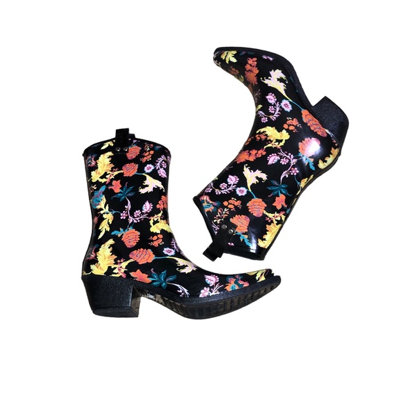 Nomad Shoes - Nomad Yippy Western Cowboy Pointed Toe Floral Rain Boots Sz 11